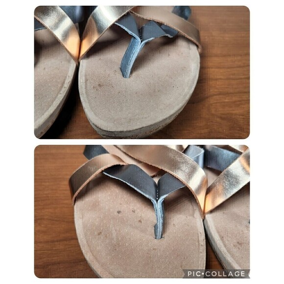 Stylish Women's Wedge Sandals - Bronze and Black - Picture 12 of 12